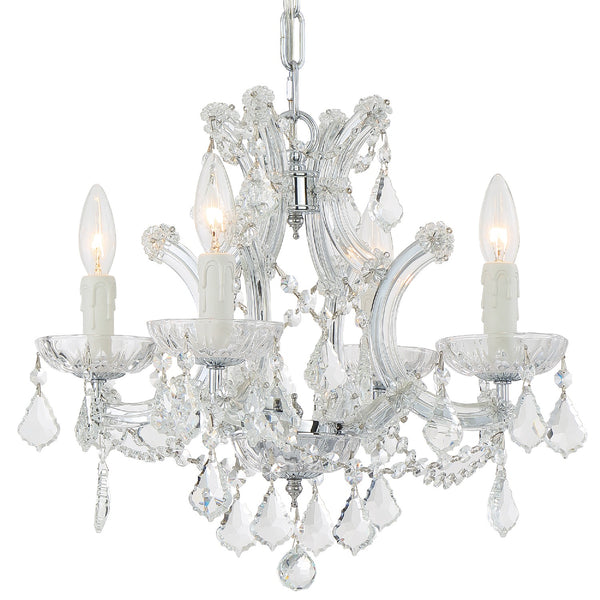 Crystorama - 4474-CH-CL-I - Four Light Mini Chandelier - Maria Theresa - Polished Chrome from Lighting & Bulbs Unlimited in Charlotte, NC