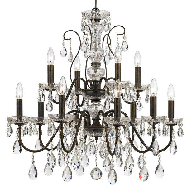 Crystorama - 3029-EB-CL-SAQ - 12 Light Chandelier - Butler - English Bronze from Lighting & Bulbs Unlimited in Charlotte, NC