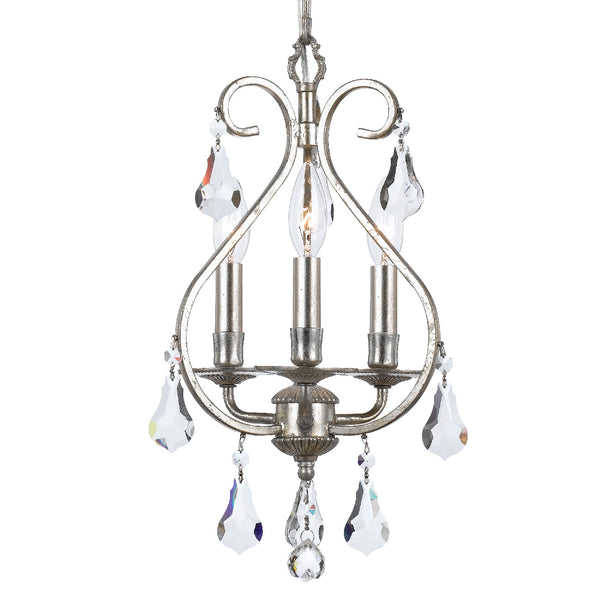 Crystorama - 5013-OS-CL-S - Three Light Mini Chandelier - Ashton - Olde Silver from Lighting & Bulbs Unlimited in Charlotte, NC