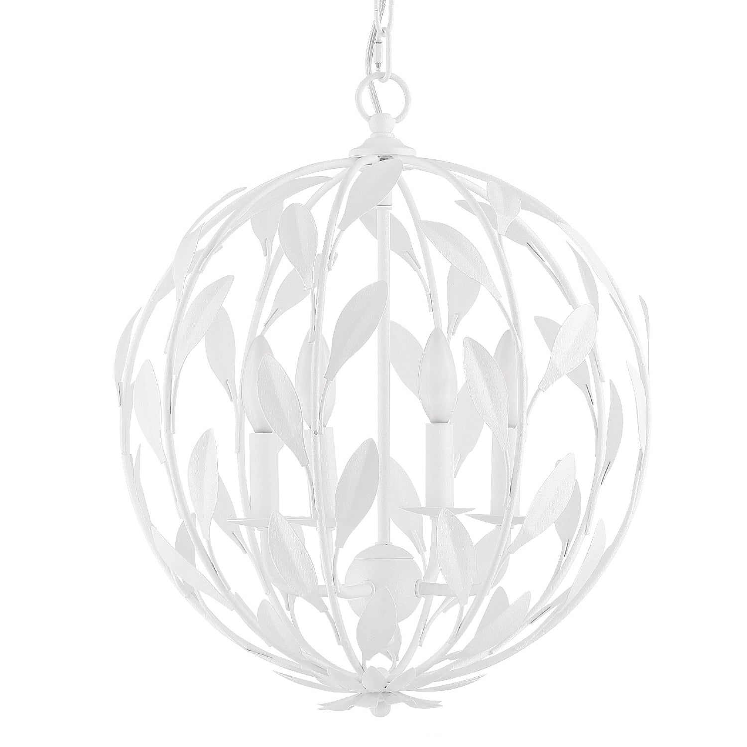 Crystorama - 504-MT - Four Light Chandelier - Broche - Matte White from Lighting & Bulbs Unlimited in Charlotte, NC
