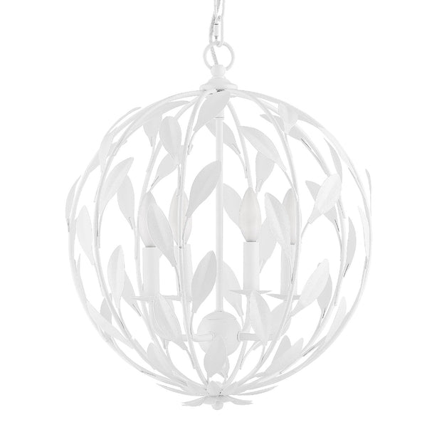 Crystorama - 504-MT - Four Light Chandelier - Broche - Matte White from Lighting & Bulbs Unlimited in Charlotte, NC