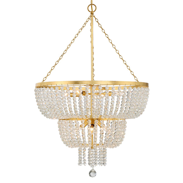 Crystorama - 610-GA - Eight Light Chandelier - Rylee - Antique Gold from Lighting & Bulbs Unlimited in Charlotte, NC