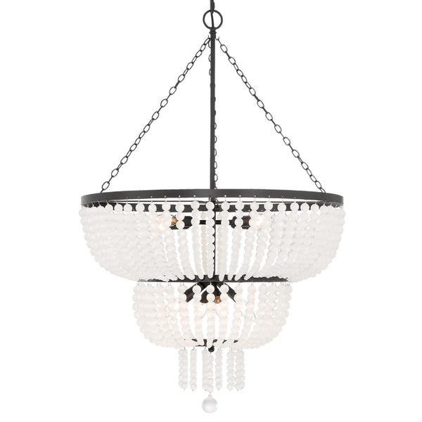 Crystorama - 610-MK - Eight Light Chandelier - Rylee - Matte Black from Lighting & Bulbs Unlimited in Charlotte, NC