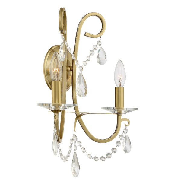 Crystorama - 6822-VG-CL-MWP - Two Light Wall Mount - Othello - Vibrant Gold from Lighting & Bulbs Unlimited in Charlotte, NC