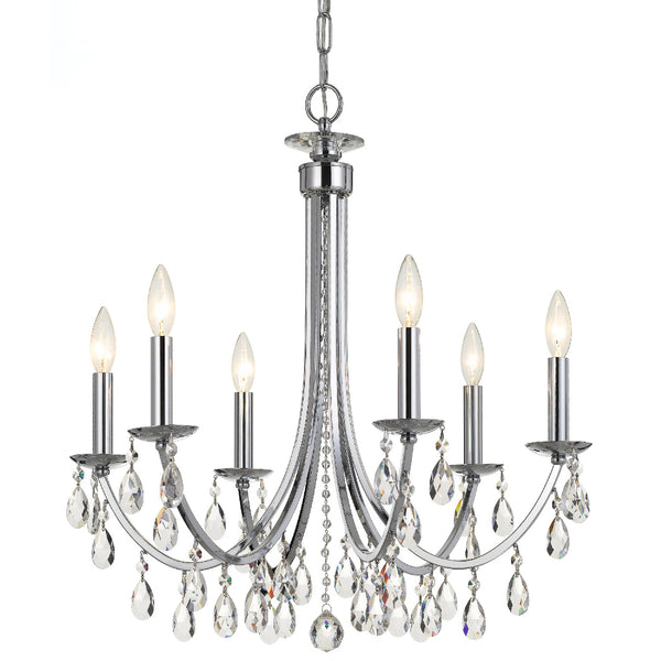 Crystorama - 8826-CH-CL-MWP - Six Light Chandelier - Bridgehampton - Polished Chrome from Lighting & Bulbs Unlimited in Charlotte, NC