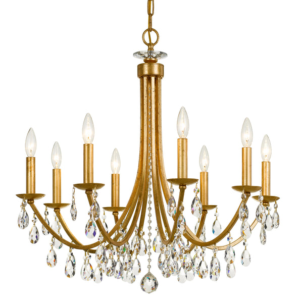 Crystorama - 8828-GA-CL-MWP - Eight Light Chandelier - Bridgehampton - Antique Gold from Lighting & Bulbs Unlimited in Charlotte, NC