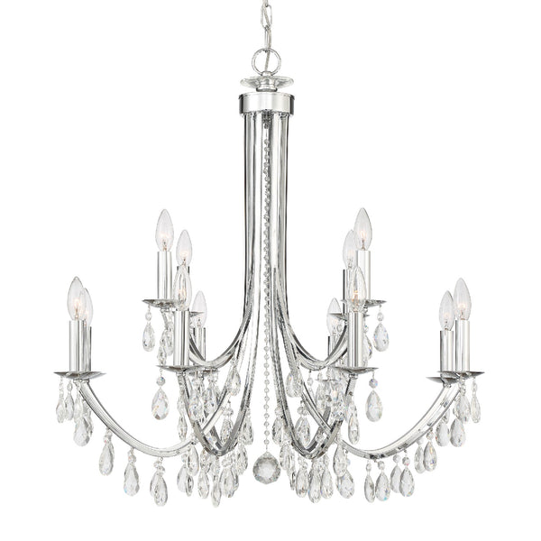 Crystorama - 8829-CH-CL-MWP - 12 Light Chandelier - Bridgehampton - Polished Chrome from Lighting & Bulbs Unlimited in Charlotte, NC