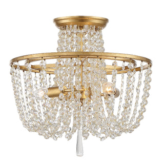 Crystorama - ARC-1900-GA-CL-MWP - Three Light Ceiling Mount - Arcadia - Antique Gold from Lighting & Bulbs Unlimited in Charlotte, NC