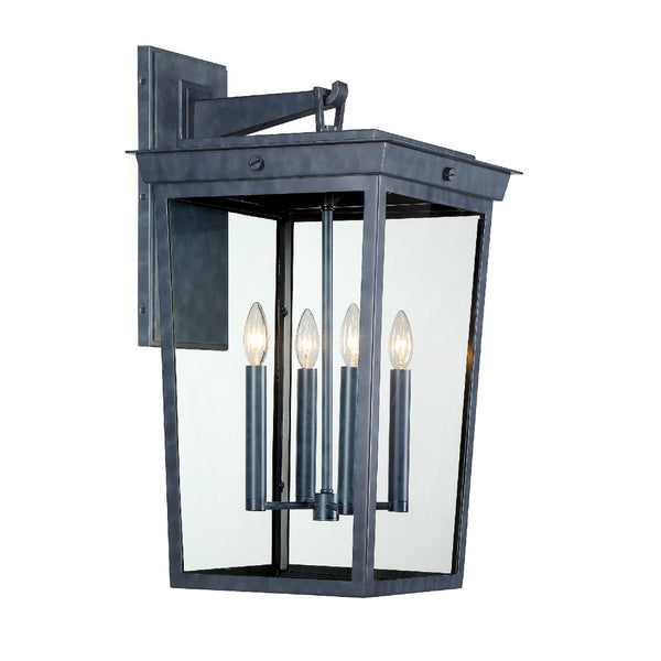 Crystorama - BEL-A8064-GE - Four Light Outdoor Wall Mount - Belmont - Graphite from Lighting & Bulbs Unlimited in Charlotte, NC