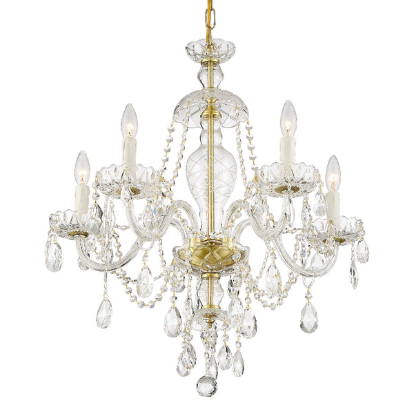 Crystorama - CAN-A1305-PB-CL-MWP - Five Light Chandelier - Candace - Polished Brass from Lighting & Bulbs Unlimited in Charlotte, NC