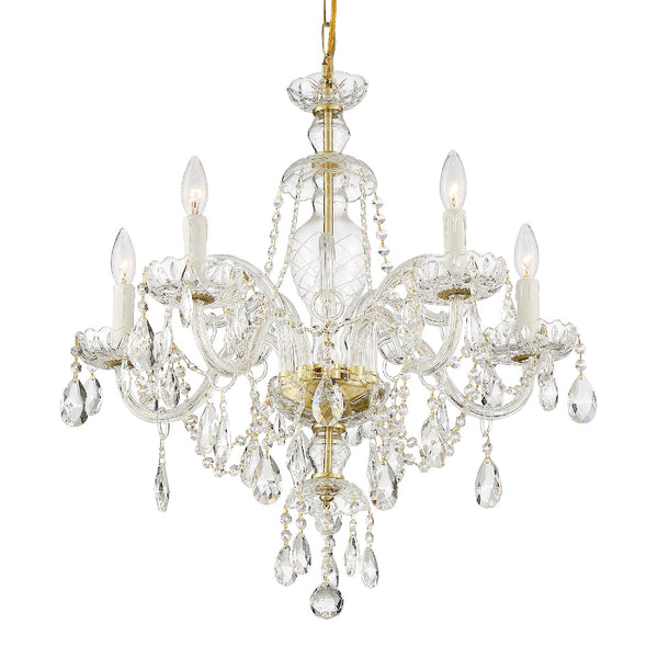 Crystorama - CAN-A1306-PB-CL-SAQ - Five Light Chandelier - Candace - Polished Brass from Lighting & Bulbs Unlimited in Charlotte, NC