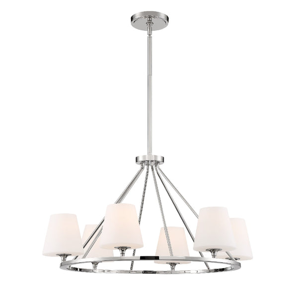Crystorama - KEE-A3006-PN - Six Light Chandelier - Keenan - Polished Nickel from Lighting & Bulbs Unlimited in Charlotte, NC