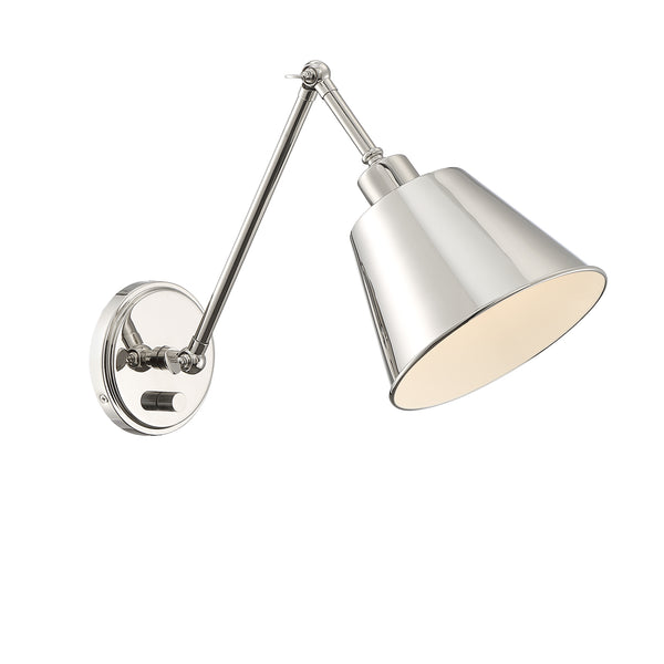 Crystorama - MIT-A8020-PN - One Light Wall Mount - Mitchell - Polished Nickel from Lighting & Bulbs Unlimited in Charlotte, NC