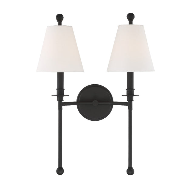 Crystorama - RIV-383-BF - Two Light Wall Mount - Riverdale - Black Forged from Lighting & Bulbs Unlimited in Charlotte, NC