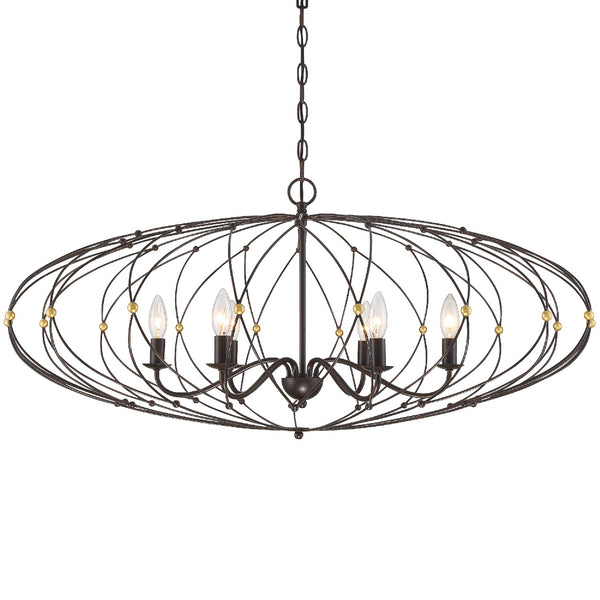 Crystorama - ZUC-A9036-EB-GA - Six Light Chandelier - Zucca - English Bronze / Antique Gold from Lighting & Bulbs Unlimited in Charlotte, NC