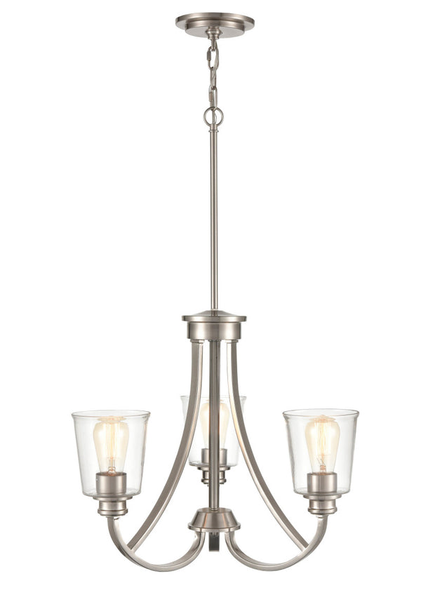 Millennium - 3623-BN - Three Light Chandelier - Forsyth - Brushed Nickel from Lighting & Bulbs Unlimited in Charlotte, NC