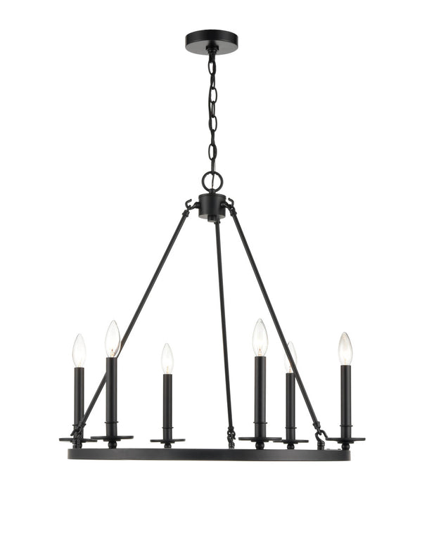 Millennium - 6706-MB - Six Light Chandelier - Florence - Matte Black from Lighting & Bulbs Unlimited in Charlotte, NC