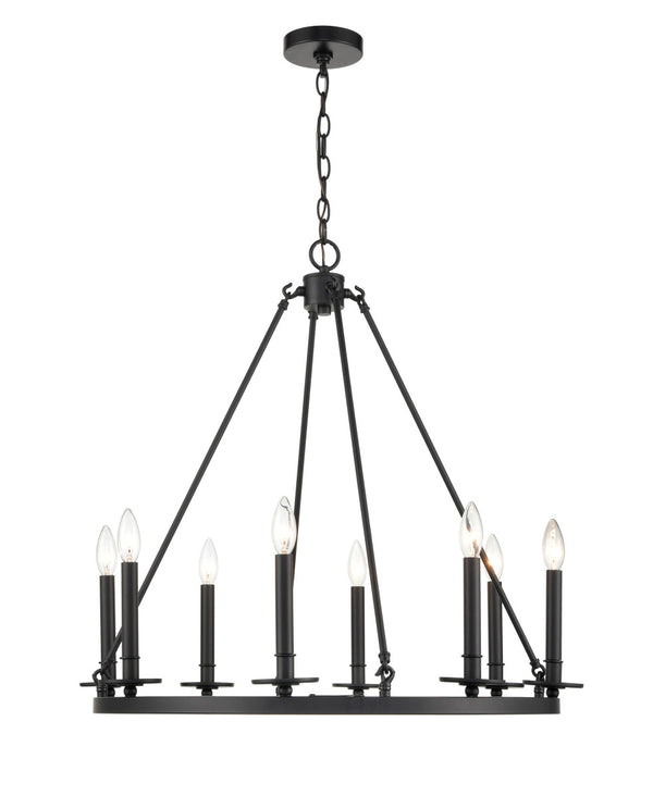 Millennium - 6708-MB - Eight Light Chandelier - Florence - Matte Black from Lighting & Bulbs Unlimited in Charlotte, NC