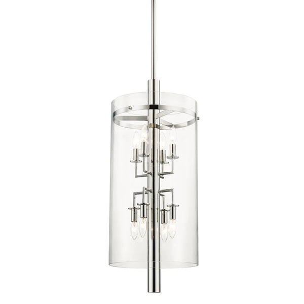 Hudson Valley - 1308-PN - Eight Light Pendant - Baxter - Polished Nickel from Lighting & Bulbs Unlimited in Charlotte, NC