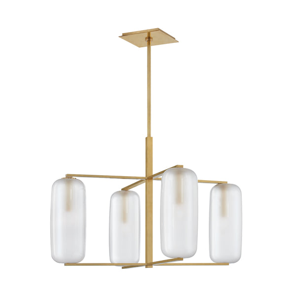 Hudson Valley - 3474-AGB - Four Light Chandelier - Pebble - Aged Brass from Lighting & Bulbs Unlimited in Charlotte, NC