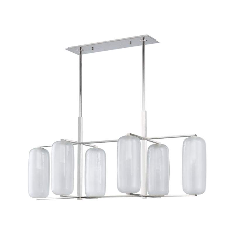 Hudson Valley - 3476-PN - Six Light Island Pendant - Pebble - Polished Nickel from Lighting & Bulbs Unlimited in Charlotte, NC