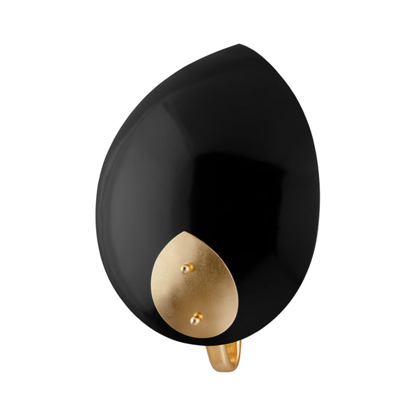 Hudson Valley - 5701-GL/BK - One Light Wall Sconce - Lotus - Gold Leaf/Black from Lighting & Bulbs Unlimited in Charlotte, NC