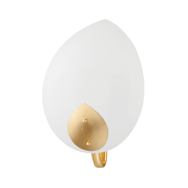 Hudson Valley - 5701-GL/WH - One Light Wall Sconce - Lotus - Gold Leaf/White from Lighting & Bulbs Unlimited in Charlotte, NC