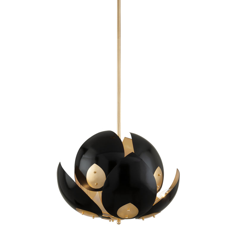 Hudson Valley - 5708-GL/BK - Eight Light Chandelier - Lotus - Gold Leaf/Black from Lighting & Bulbs Unlimited in Charlotte, NC