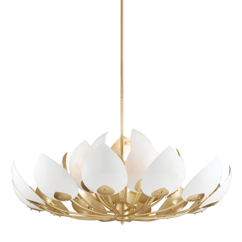 Hudson Valley - 5754-GL/WH - 21 Light Chandelier - Lotus - Gold Leaf/White from Lighting & Bulbs Unlimited in Charlotte, NC