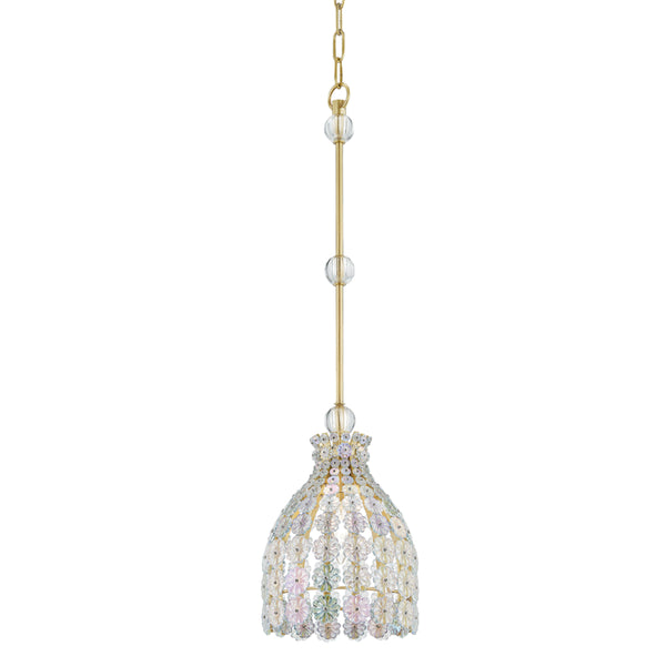 Hudson Valley - 8208-AGB - One Light Pendant - Floral Park - Aged Brass from Lighting & Bulbs Unlimited in Charlotte, NC
