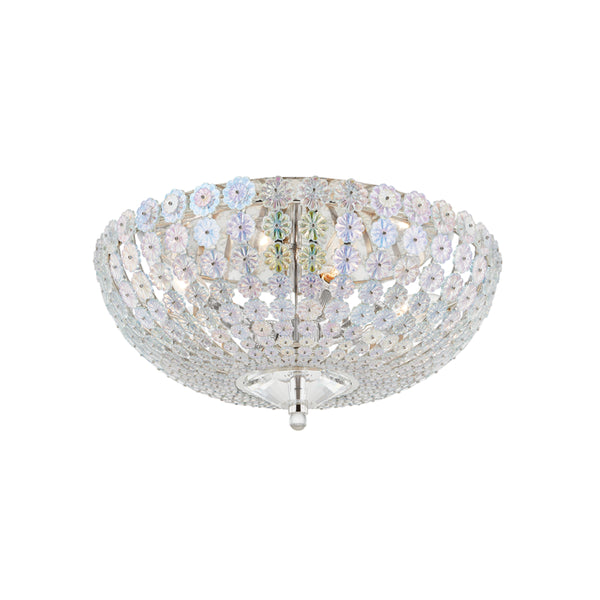 Hudson Valley - 8217-PN - Four Light Flush Mount - Floral Park - Polished Nickel from Lighting & Bulbs Unlimited in Charlotte, NC
