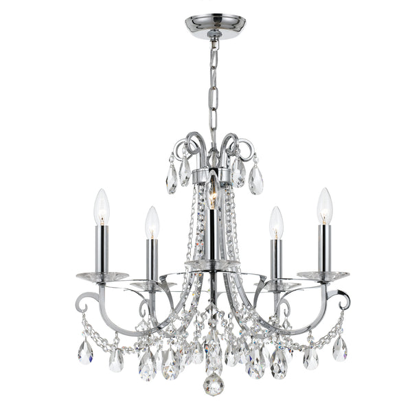 Crystorama - 6825-CH-CL-S - Five Light Chandelier - Othello - Polished Chrome from Lighting & Bulbs Unlimited in Charlotte, NC