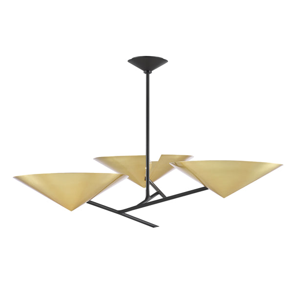 Hudson Valley - 9740-AGB/BK - Three Light Chandelier - Equilibrium - Aged Brass/Black from Lighting & Bulbs Unlimited in Charlotte, NC