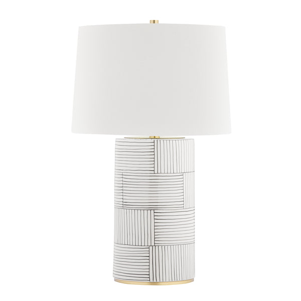 Hudson Valley - L1376-AGB/ST - One Light Table Lamp - Borneo - Aged Brass/Stripe Combo from Lighting & Bulbs Unlimited in Charlotte, NC