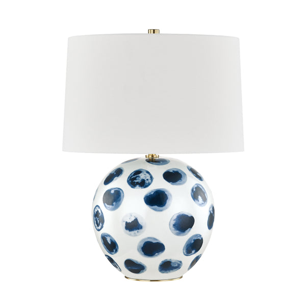 Hudson Valley - L1448-WH/BD - One Light Table Lamp - Blue Point - White Bisque/Blue Dots from Lighting & Bulbs Unlimited in Charlotte, NC