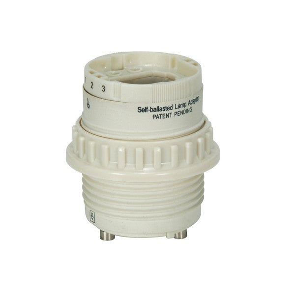 Phenolic Self-Ballasted CFL Lampholder With Uno Ring, 277V, 60Hz, 0.30A, 26W G24q-3 And GX24q-3, 2`` Height, 1-1/2`` Width Lampholder by Satco