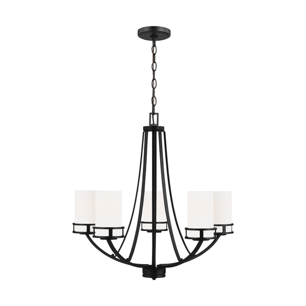Generation Lighting - 3121605-112 - Five Light Chandelier - Robie - Midnight Black from Lighting & Bulbs Unlimited in Charlotte, NC