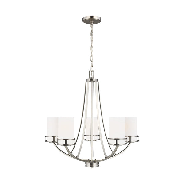 Generation Lighting - 3121605-962 - Five Light Chandelier - Robie - Brushed Nickel from Lighting & Bulbs Unlimited in Charlotte, NC