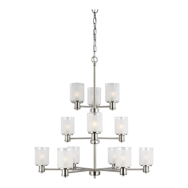 Generation Lighting - 3139812-962 - 12 Light Chandelier - Norwood - Brushed Nickel from Lighting & Bulbs Unlimited in Charlotte, NC