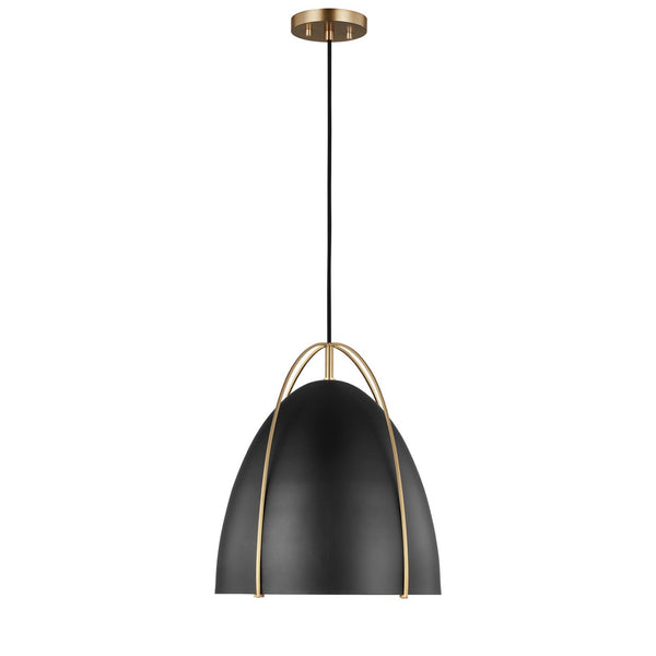 Visual Comfort Studio - 6551701-848 - One Light Pendant - Norman - Satin Brass from Lighting & Bulbs Unlimited in Charlotte, NC