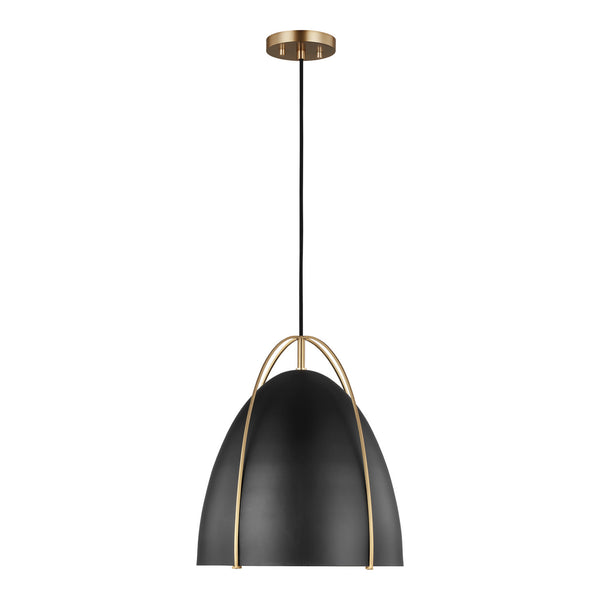 Visual Comfort Studio - 6551701EN3-848 - One Light Pendant - Norman - Satin Brass from Lighting & Bulbs Unlimited in Charlotte, NC