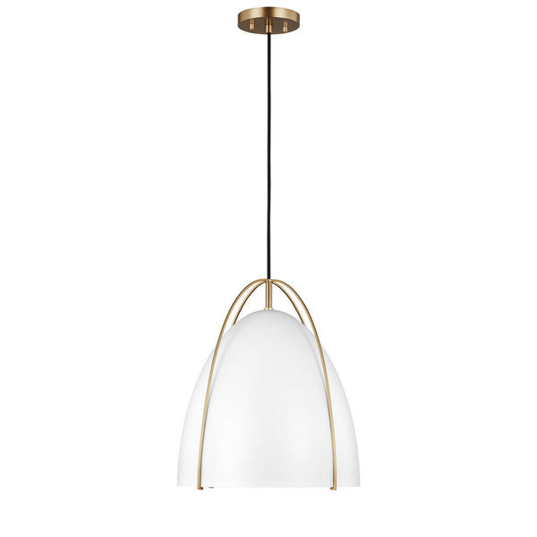 Visual Comfort Studio - 6551801-848 - One Light Pendant - Norman - Satin Brass from Lighting & Bulbs Unlimited in Charlotte, NC