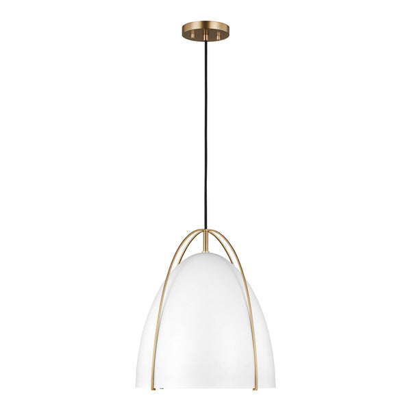 Visual Comfort Studio - 6551801EN3-848 - One Light Pendant - Norman - Satin Brass from Lighting & Bulbs Unlimited in Charlotte, NC