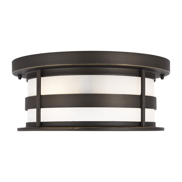 Generation Lighting - 7890902-71 - Two Light Outdoor Flush Mount - Wilburn - Antique Bronze from Lighting & Bulbs Unlimited in Charlotte, NC