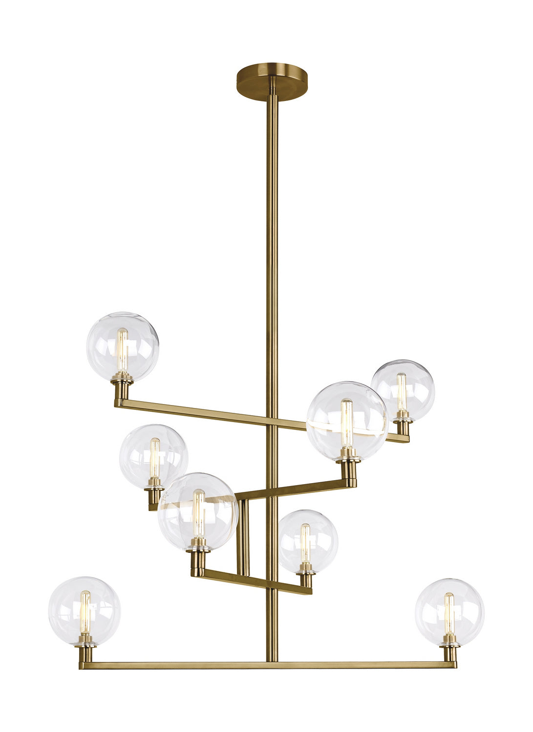 Visual Comfort Modern - 700GMBCR - Eight Light Chandelier - Gambit - Aged Brass from Lighting & Bulbs Unlimited in Charlotte, NC