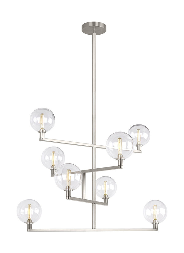 Visual Comfort Modern - 700GMBCS - Eight Light Chandelier - Gambit - Satin Nickel from Lighting & Bulbs Unlimited in Charlotte, NC