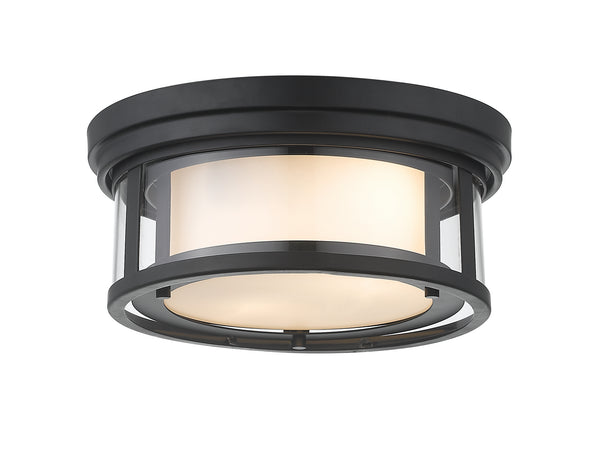Z-Lite - 426F12-MB - Two Light Flush Mount - Willow - Matte Black from Lighting & Bulbs Unlimited in Charlotte, NC