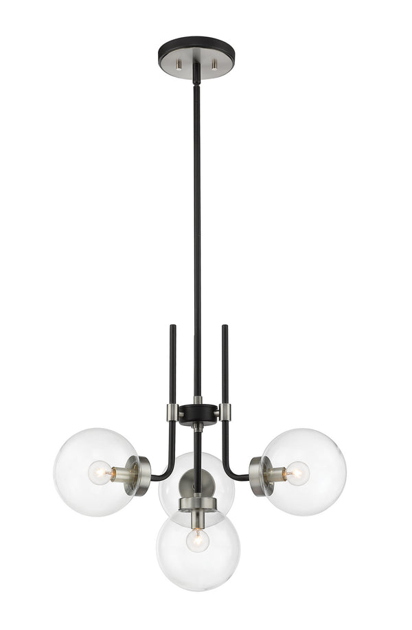 Z-Lite - 477-4MB-BN - Four Light Chandelier - Parsons - Matte Black / Brushed Nickel from Lighting & Bulbs Unlimited in Charlotte, NC