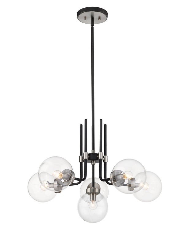 Z-Lite - 477-6MB-BN - Six Light Chandelier - Parsons - Matte Black / Brushed Nickel from Lighting & Bulbs Unlimited in Charlotte, NC
