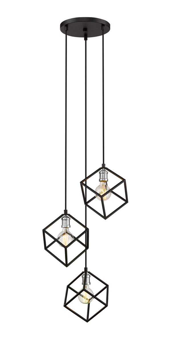 Z-Lite - 478-3MB-BN - Three Light Pendant - Vertical - Matte Black / Brushed Nickel from Lighting & Bulbs Unlimited in Charlotte, NC
